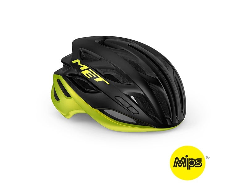 Cykelhjälm MET Estro MIPS svart/gul