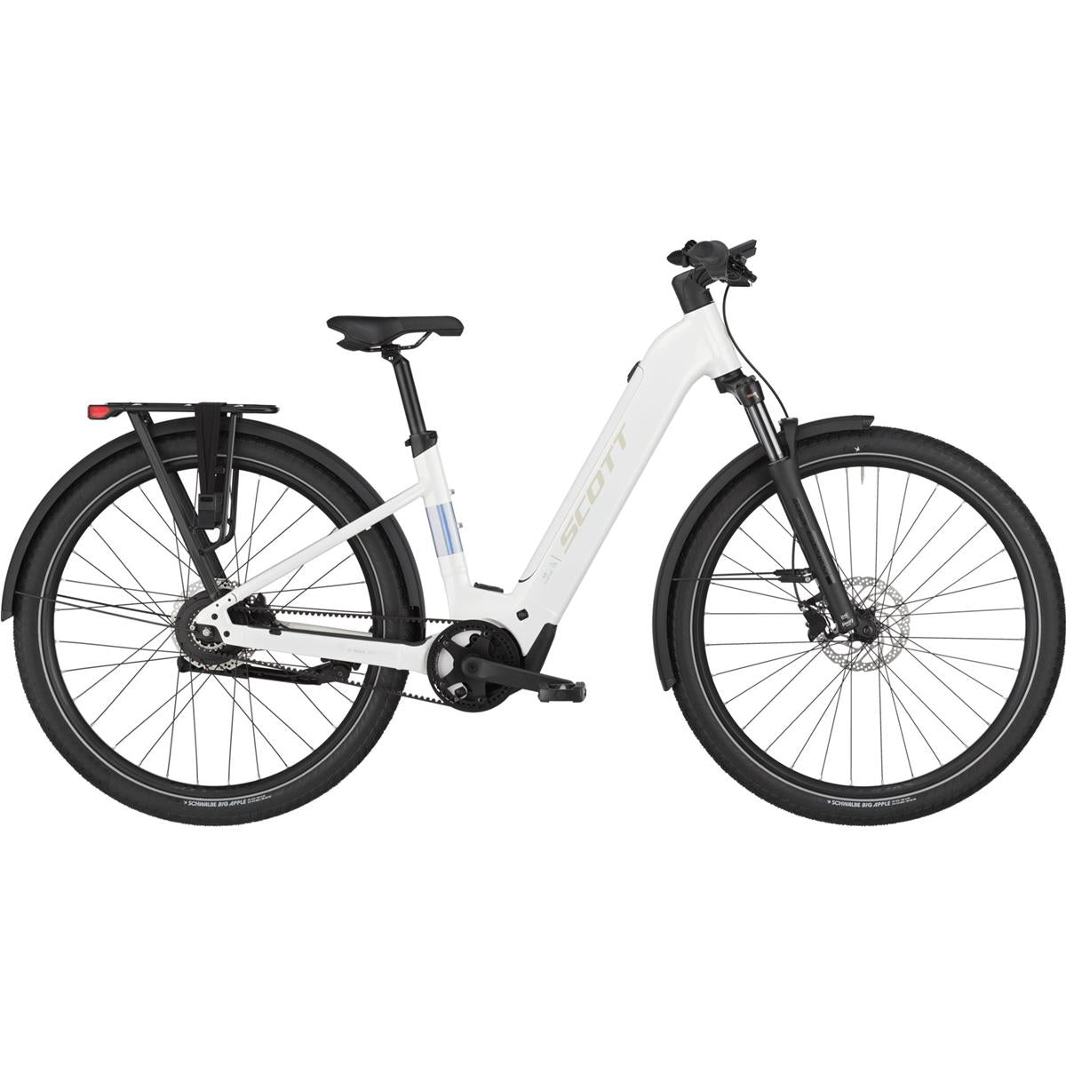 Elcykel Hybrid Scott Sub 10 Belt Wave Bianco White