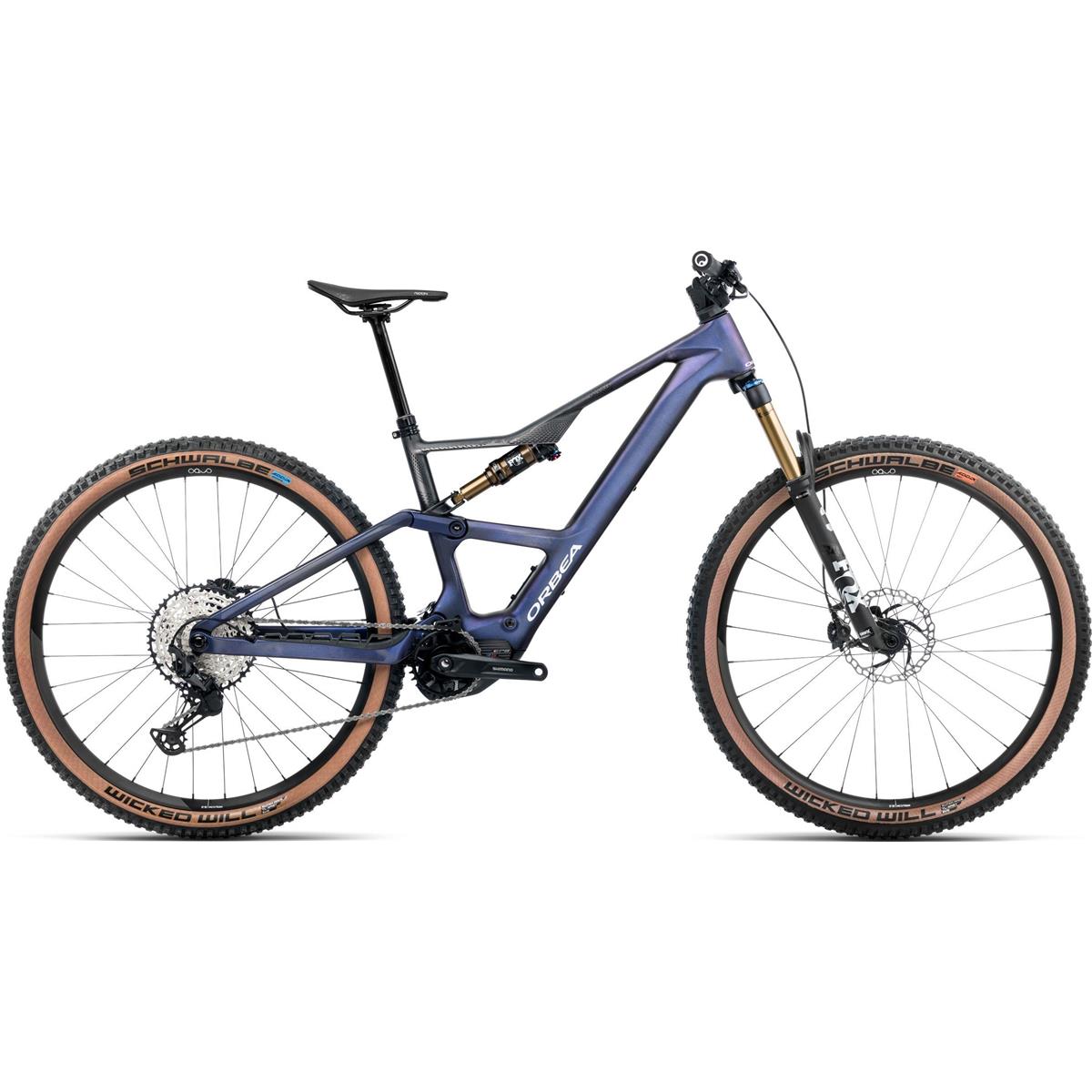 EL-MTB Orbea Rise SL M10 630W Tanzanite Carbon View Carbon Raw Matt