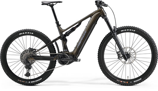 El MTB Merida eOne-Sixty 875 guld/grå