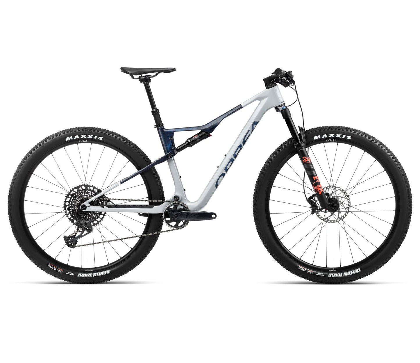 Heldämpad MTB Orbea OIZ M21 Halo Silver-Blue Carbon View Gloss