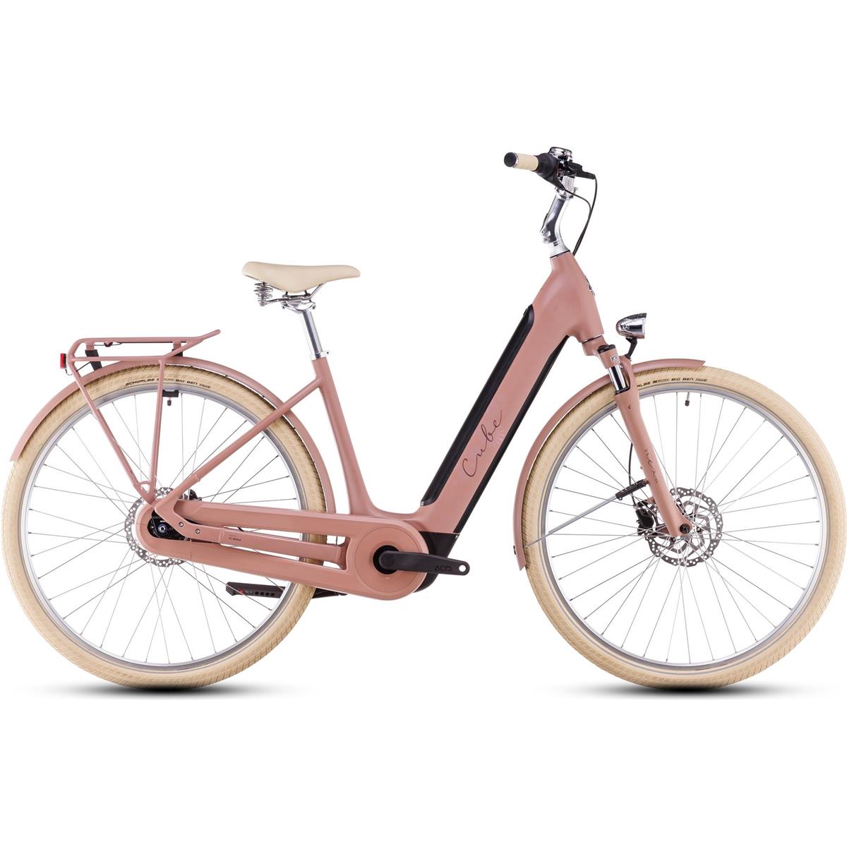 Elcykel Dam Cube Ella Hybrid 500Wh Oldpink/Plum
