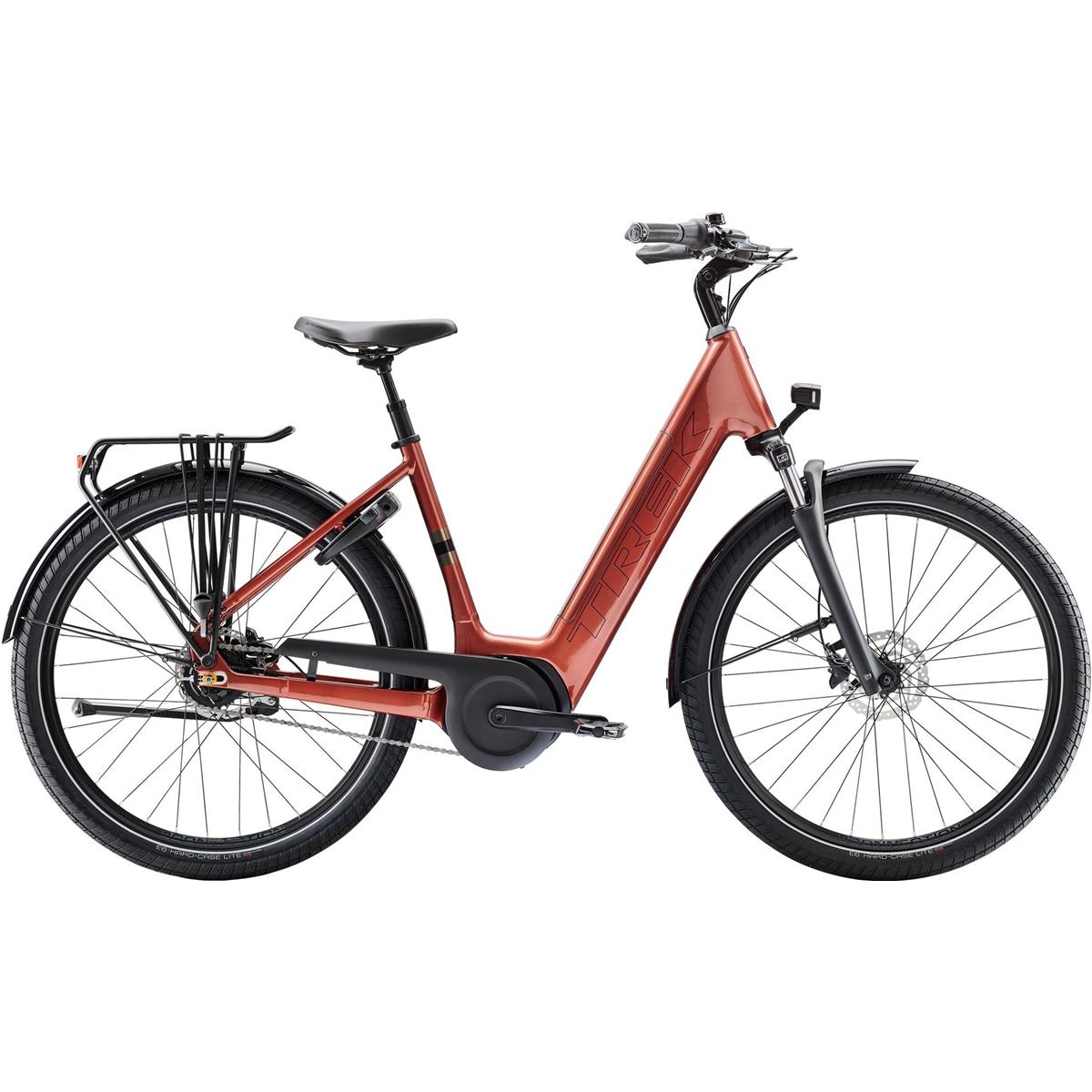 Elcykel Hybrid Trek District+ 4 Coaster Lowstep 725Wh Pennyflake