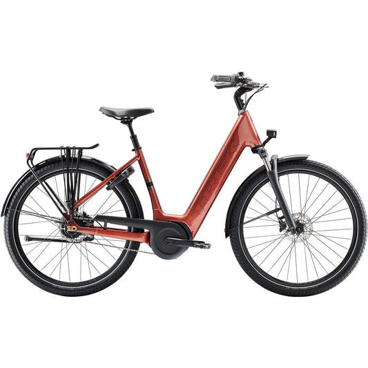 Elcykel Hybrid Trek District+ 4 Coaster Lowstep 725Wh Pennyflake