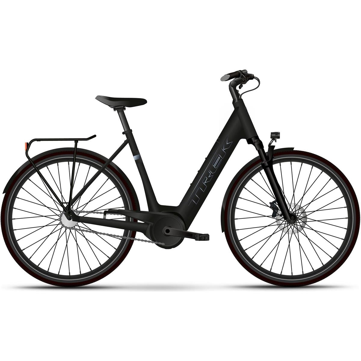 Elcykel Hybrid Trek District+ 4 Guard Lowstep 545Wh Trek Black Satin