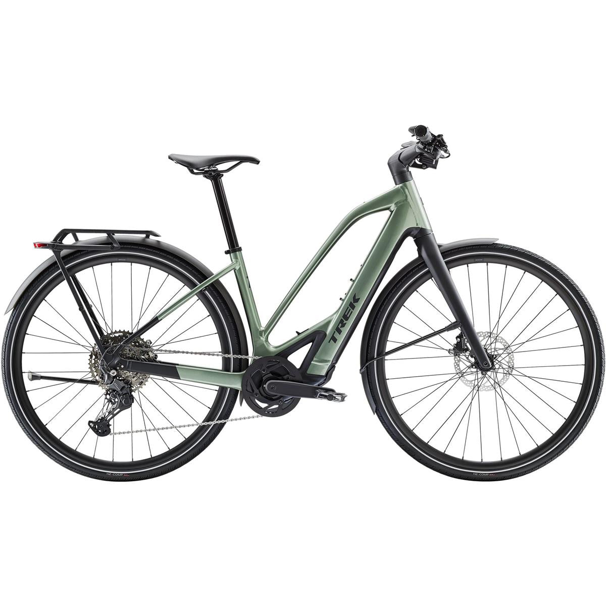 Elcykel Hybrid Trek FX+ 7 Midstep Lichen Green Gloss