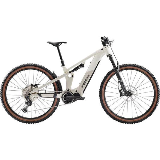 El MTB Trek Powerfly FS+ 6 Gen 4 Era White/Buff Beige