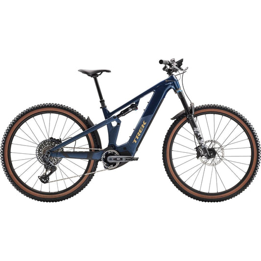 El MTB Trek Powerfly FS+ 8 Gen 4 Matte/Gloss Mulsanne Blue