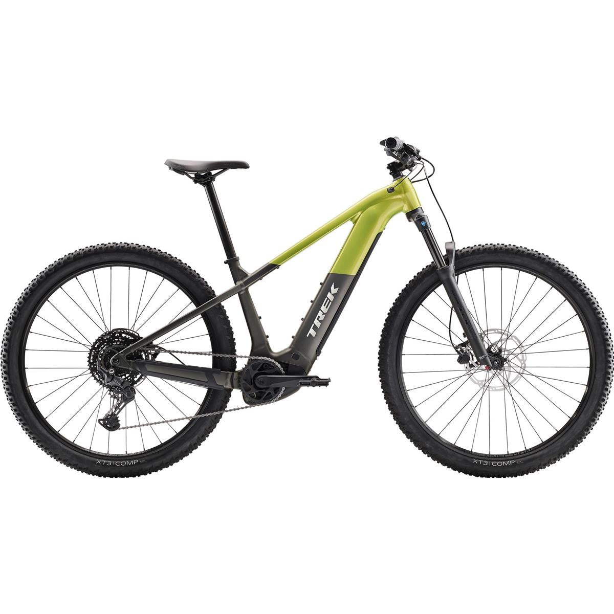 El MTB Trek Powerfly+ 4 Gen 5 Matte Mercury/Gloss Power Surge