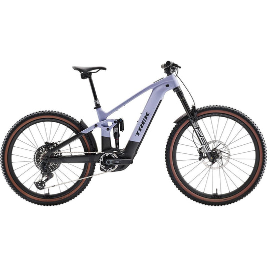 El MTB Trek Rail+ 9.9 X0 AXS T-Type Gen 5 Lavender Haze