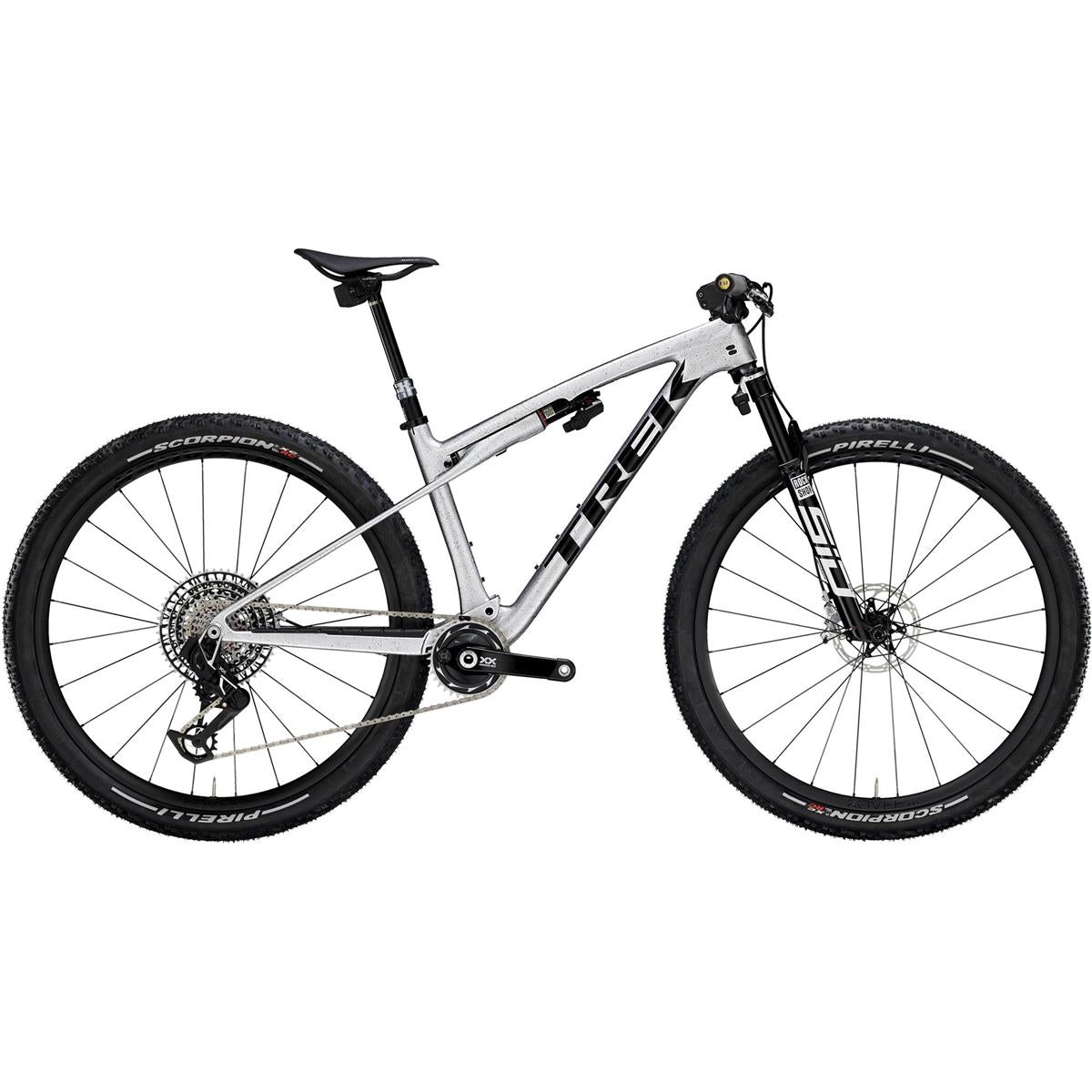 Heldämpad MTB Trek Supercaliber SLR 9.9 Flight Attendant Gen 2 Argent Drizzle