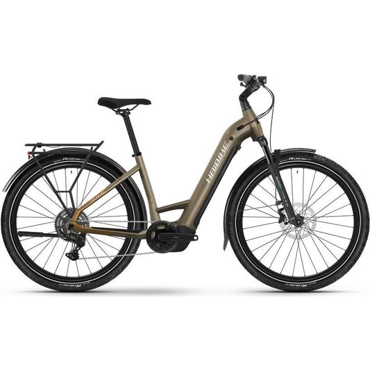 Elcykel hybrid Haibike Trekking 6.5 Low Toffee/Sand/Silver Glossy