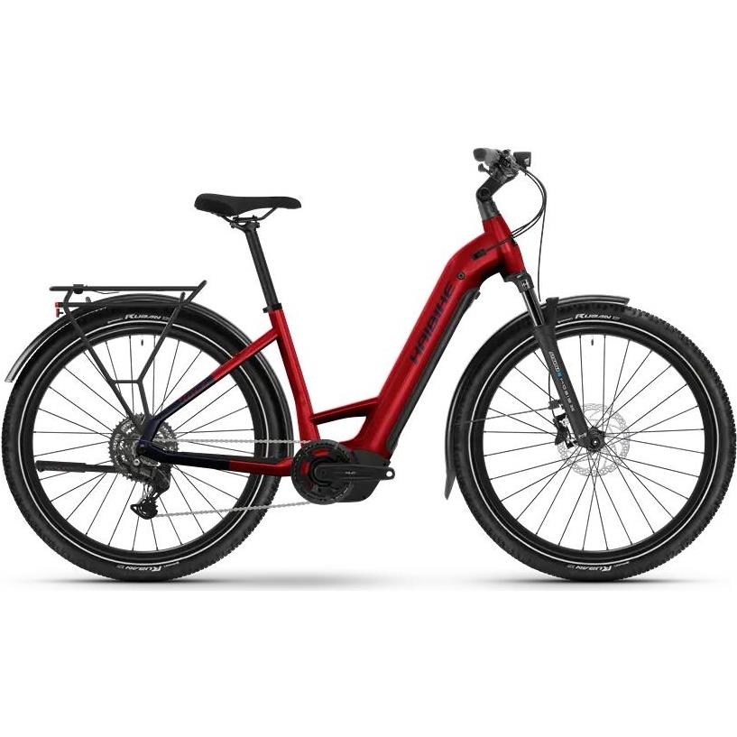 Elcykel hybrid Haibike Trekking 7 Low Dynamite Red/Blue Glossy