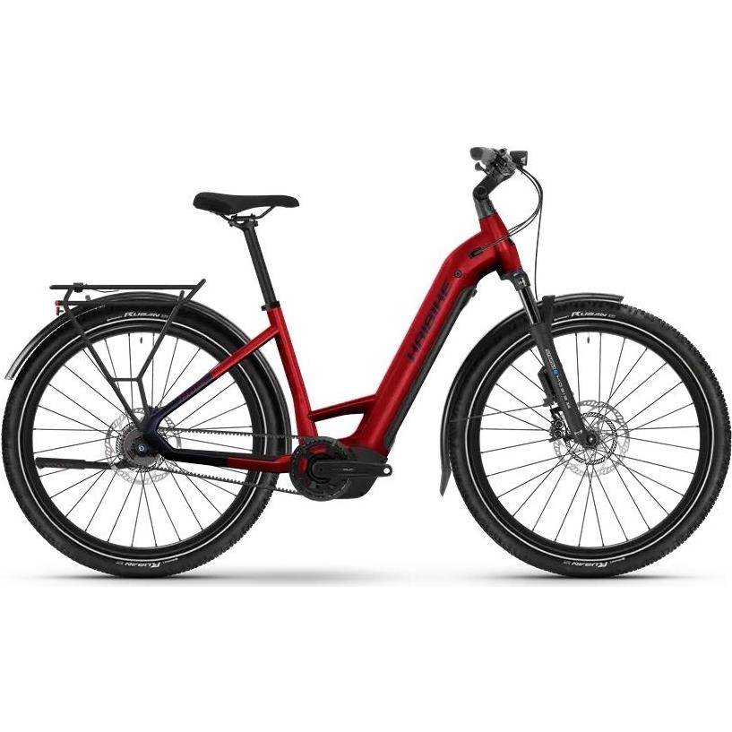 Elcykel hybrid Haibike Trekking 9 Low Abs Dynamite Red/Blue Glossy