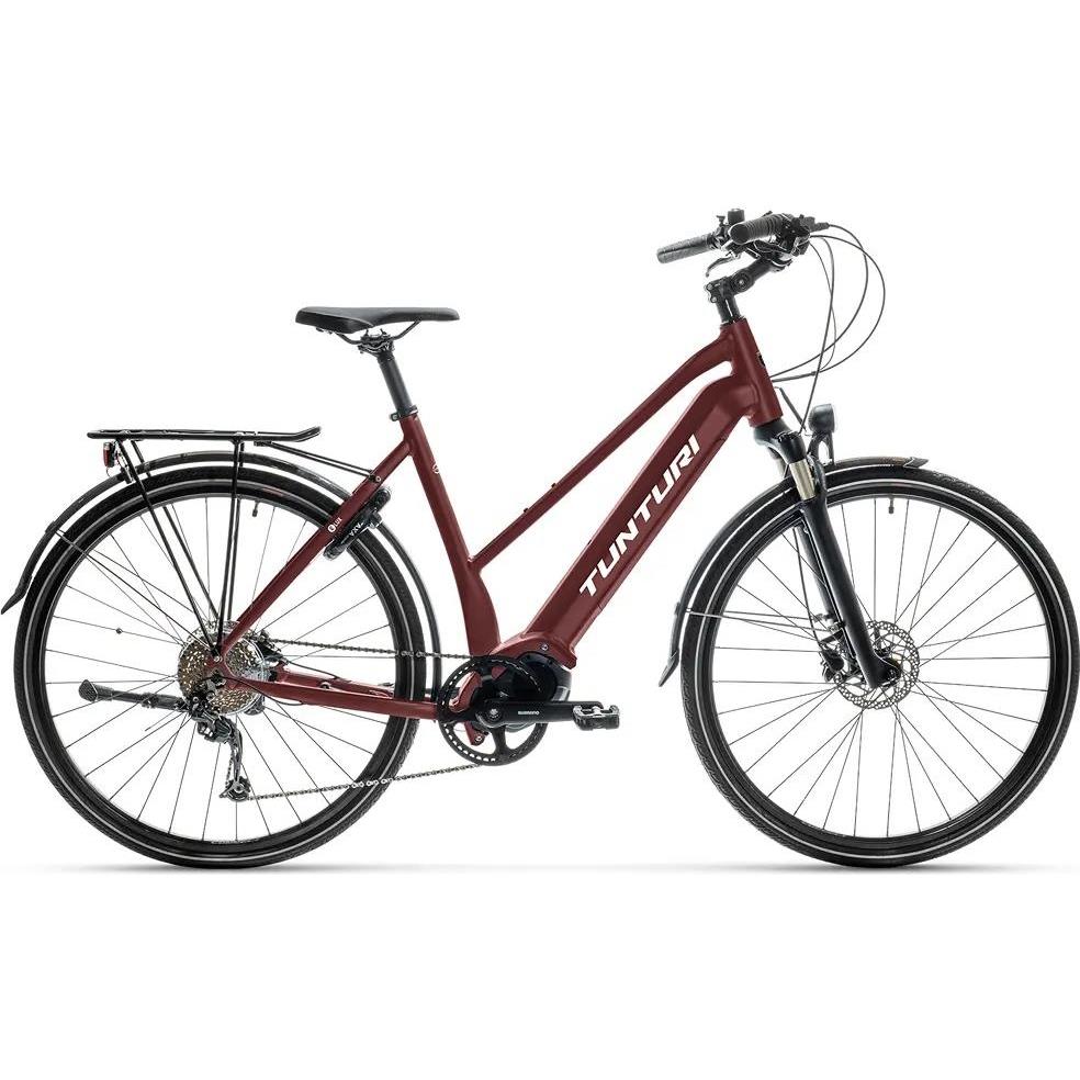Elcykel hybrid Tunturi eLux Mid Maroon/White