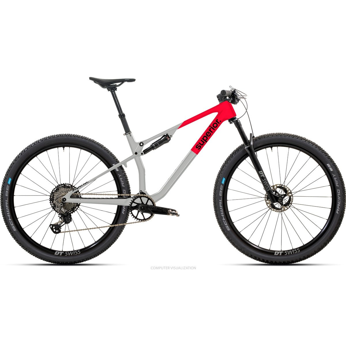 Heldämpad MTB Superior XF 9.6 RC Coral Red/Gloss Grey