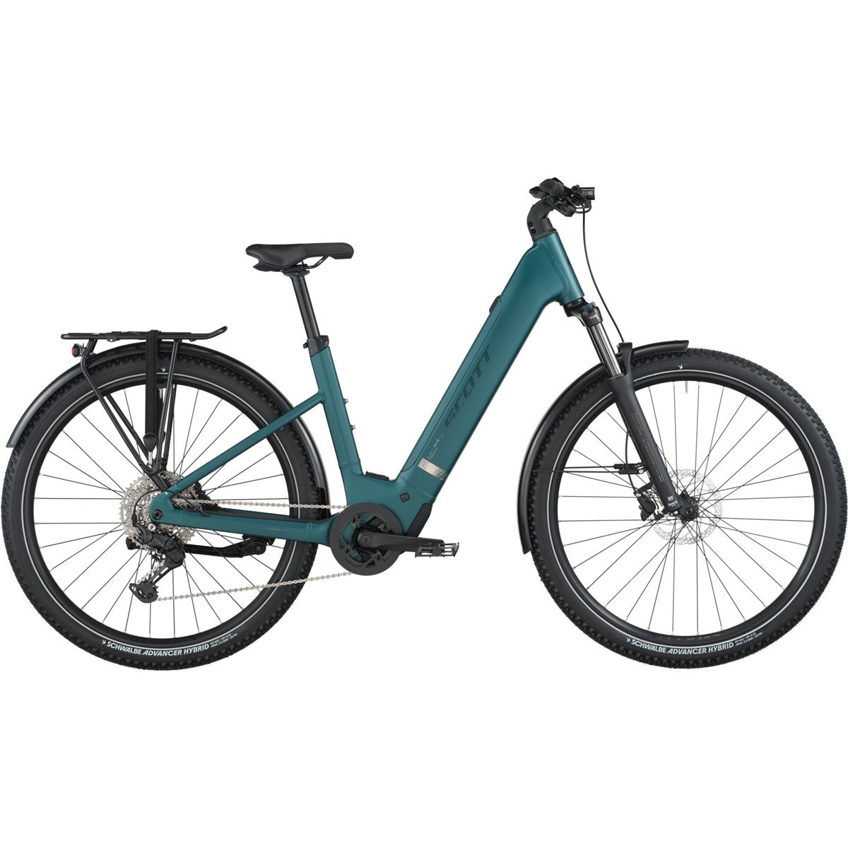 Hybridcykel el Scott Axis 30 Wave Cypress Green