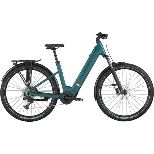 Hybridcykel el Scott Axis 30 Wave Cypress Green