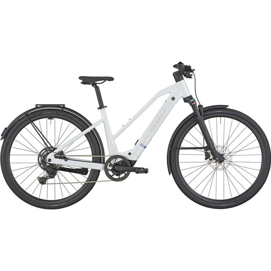 Hybridcykel el Scott Passage 20 Slope Bianco White