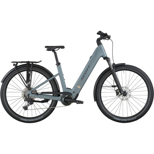 Hybridcykel el Scott Sub Sport 20 Wave Hematite Blue