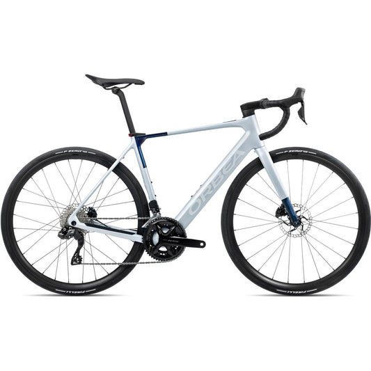 Elcykel Racer Orbea Gain M30i 353Wh 105 Di2 Halo Silver/Blue Carbon View