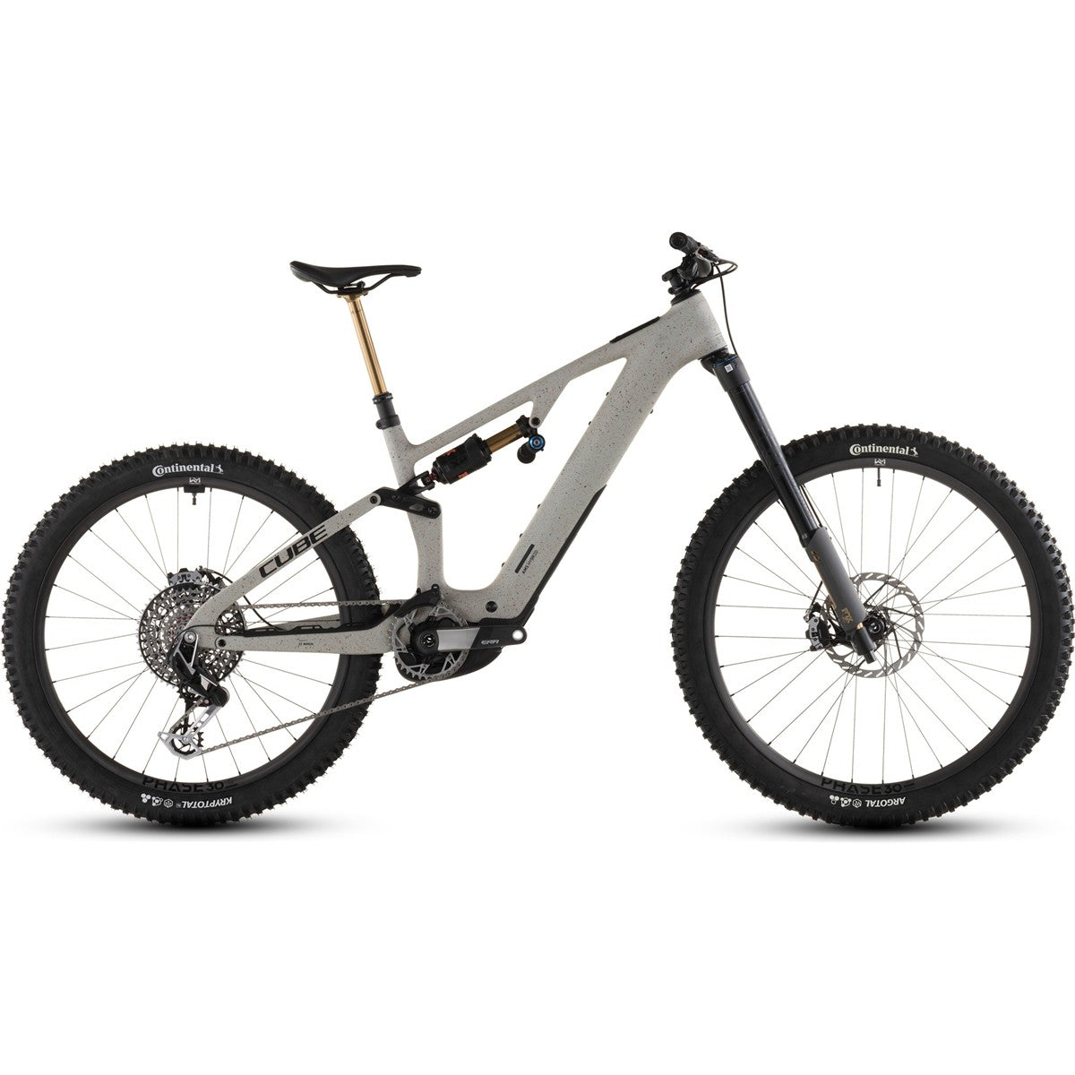 El MTB Cube AMS Hybrid 177 C:62 SUPER TM 600X Reedbeigegrit/Orange
