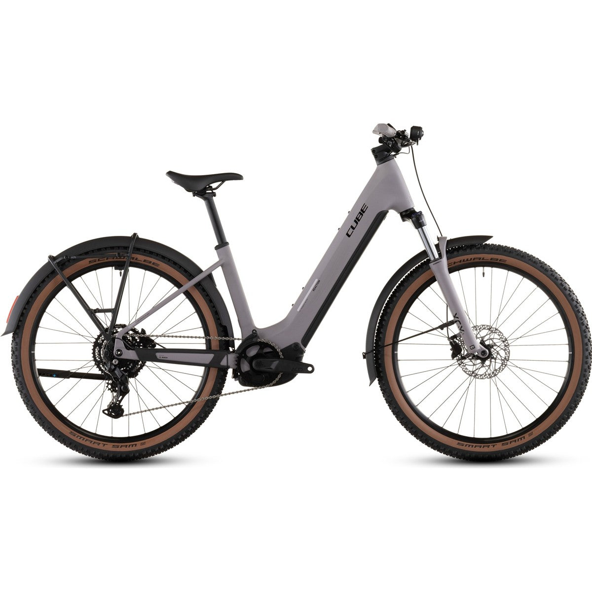 El MTB Cube Reaction Hybrid Performance 600 FE Low Plumgrey/Black