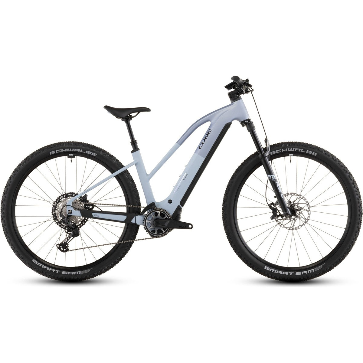 El MTB Cube Reaction Hybrid SLX 800 Mid Gauzegrey/Iceblue