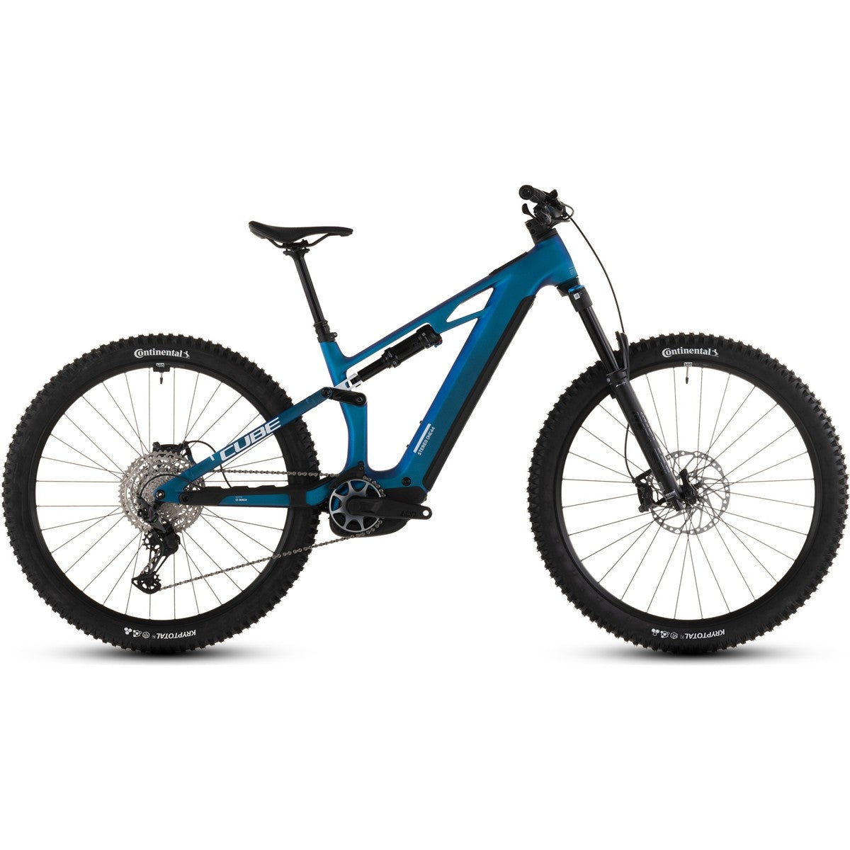 El MTB Cube Stereo Hybrid ONE44 HPC SLX 800 Nebula/White