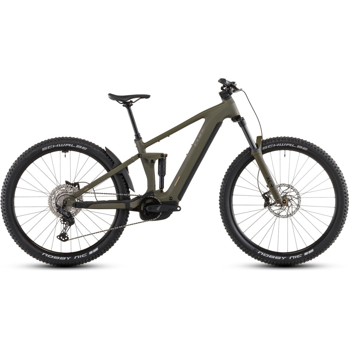 El MTB Cube Stereo Hybrid ONE44 Pro 800 Dustolive/Gold