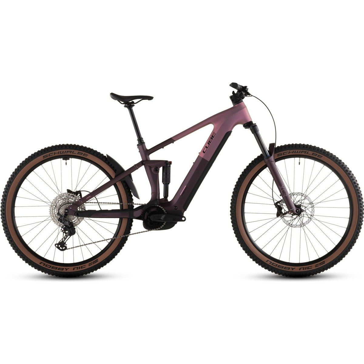 El MTB Cube Stereo Hybrid ONE44 Pro 800 Shiftblush/Raisin