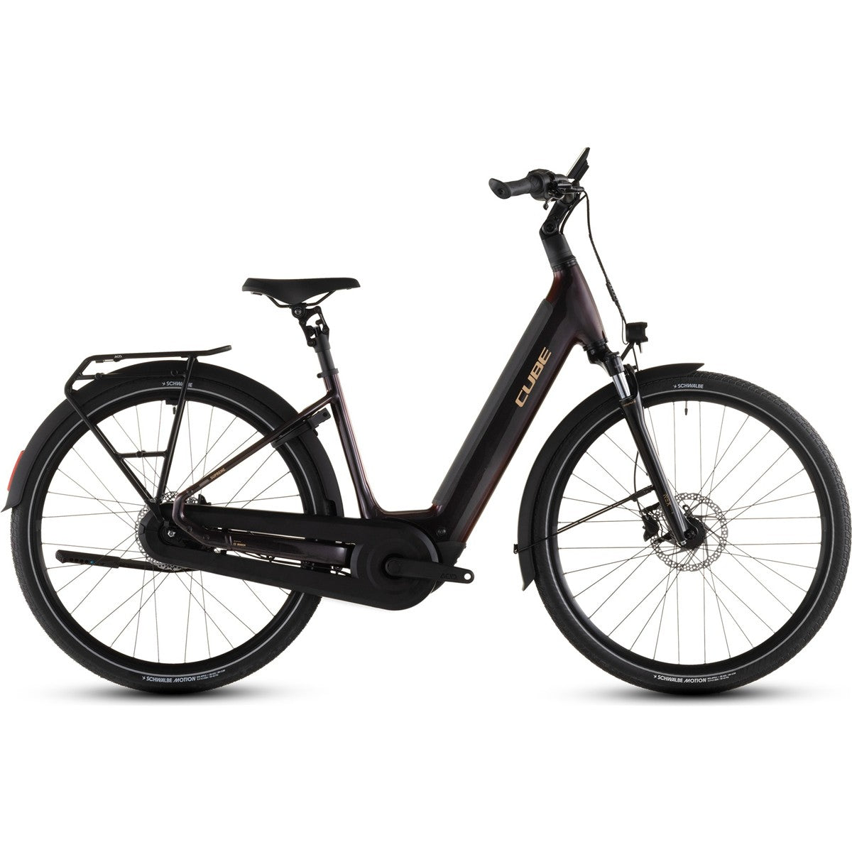 Hybridcykel el Cube Supreme Hybrid Comfort Pro 600 Low Solareclipse/Gold