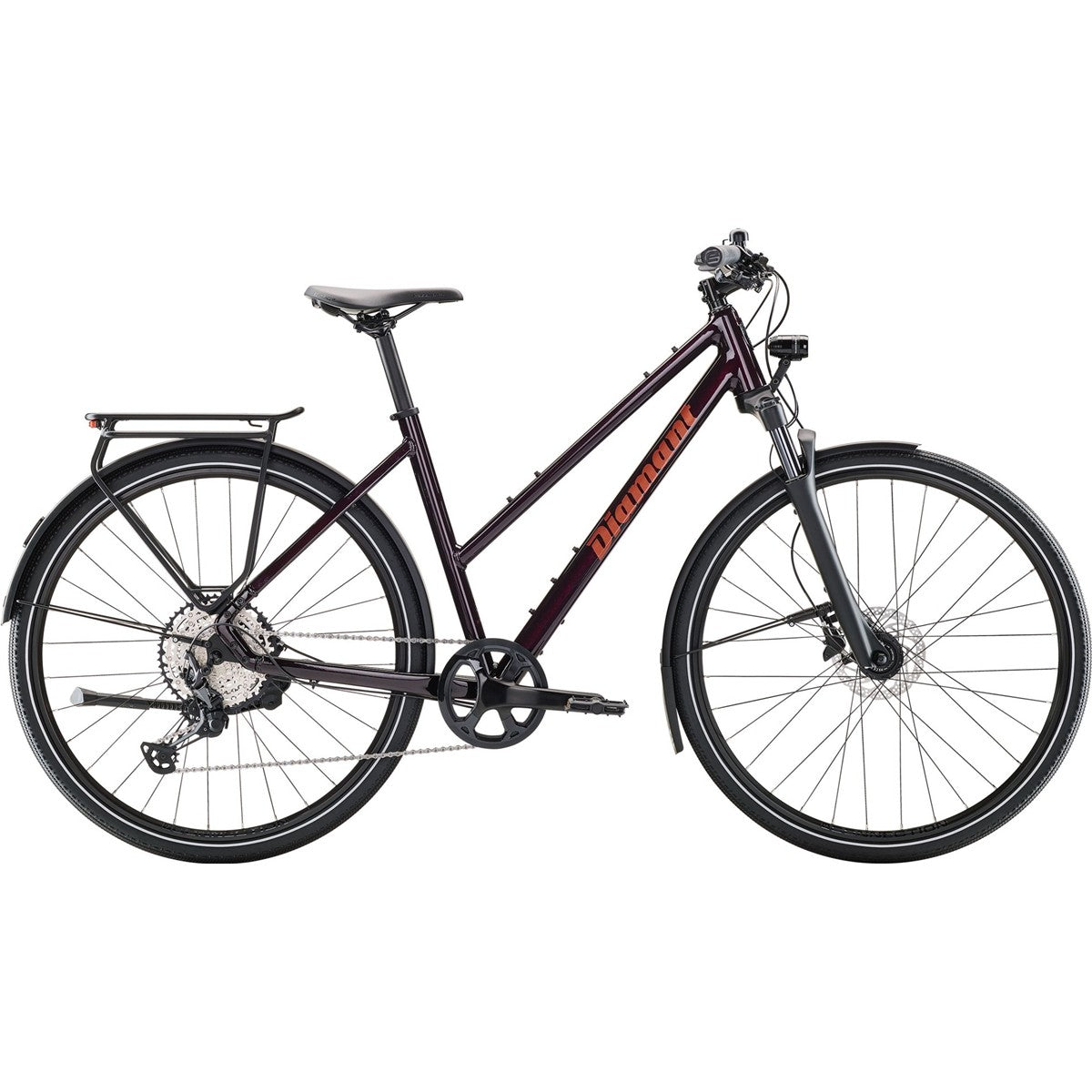 Hybridcykel Diamant Mahon Trip Pro Midstep Schwarzkirsch Metallic