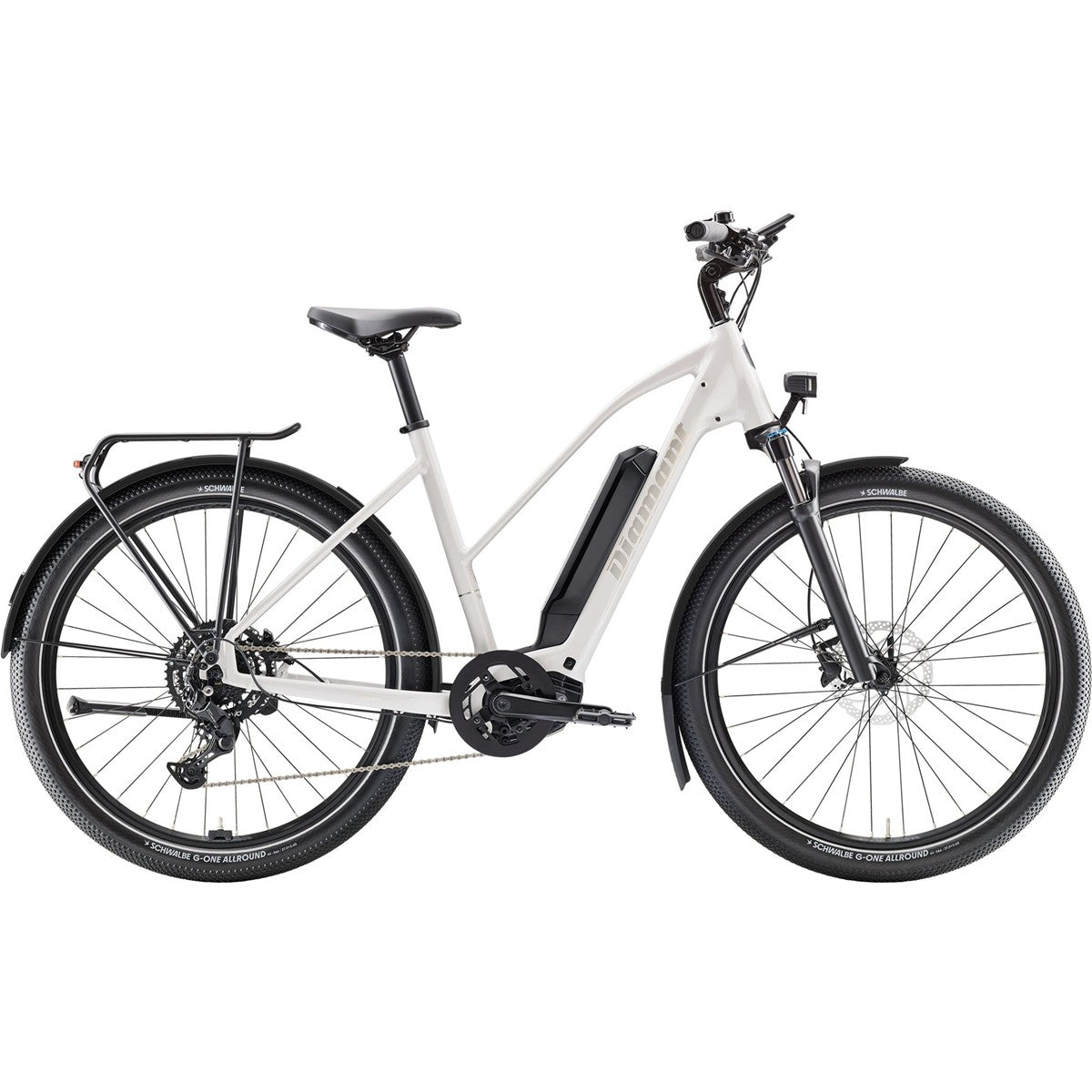 Elcykel Diamant Zing Trip Core Midstep 400Wh Baumwollweiss Metallic