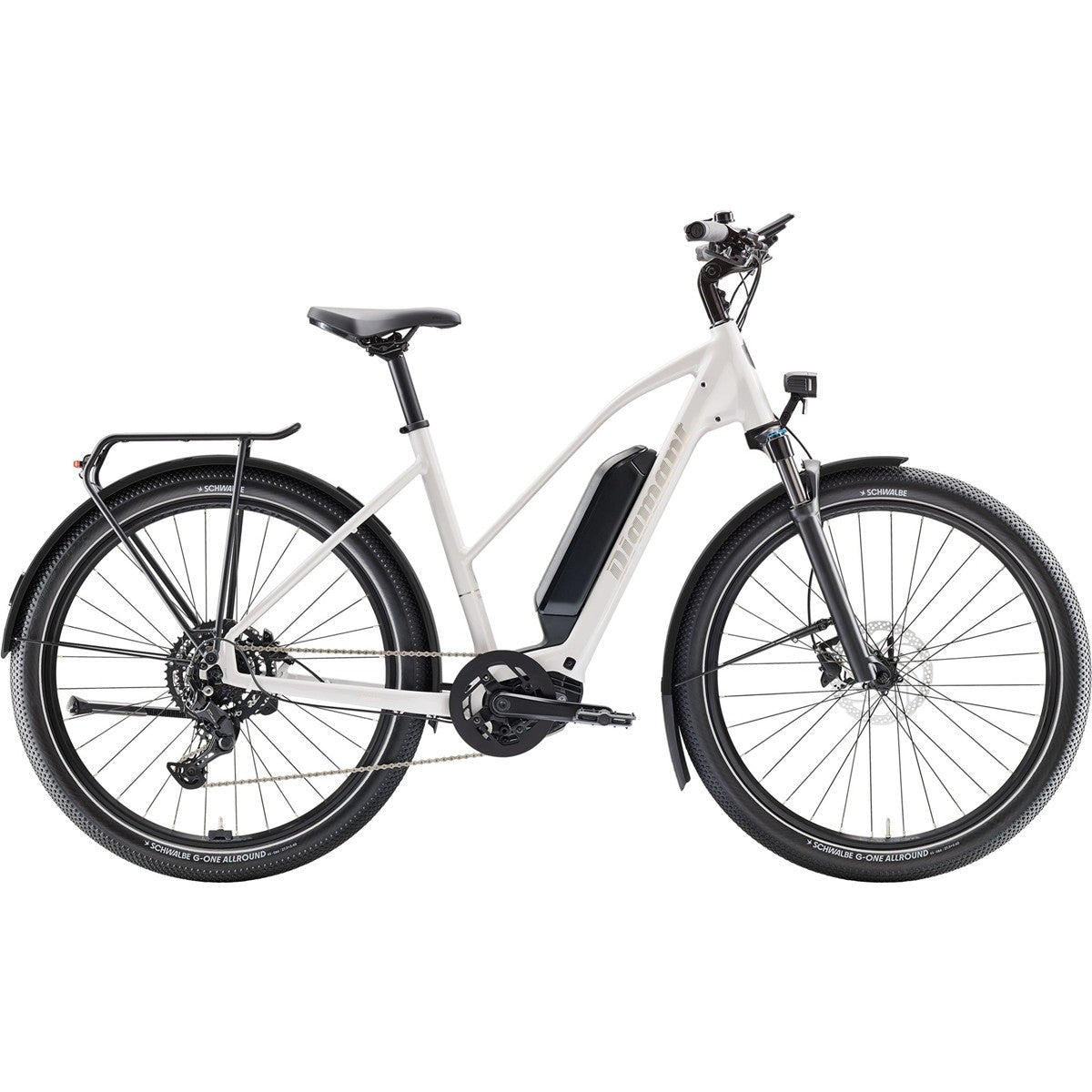 Elcykel Diamant Zing Trip Core Midstep 545Wh Baumwollweiss Metallic