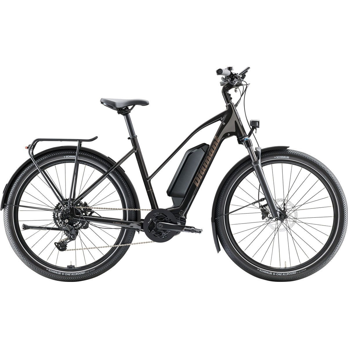Elcykel Diamant Zing Trip Core Midstep 800Wh Samtschwarz Metallic