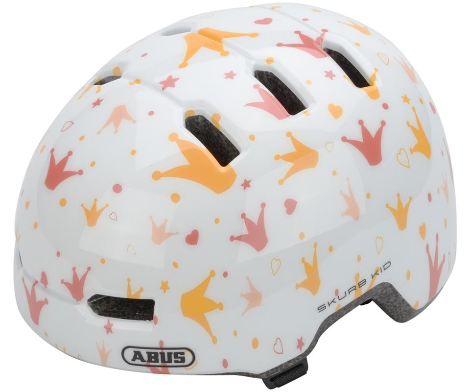 Abus Cykelhjälm Skurb Kid White Crowns