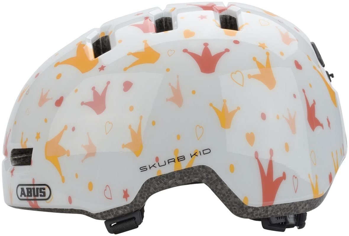 Abus Cykelhjälm Skurb Kid White Crowns