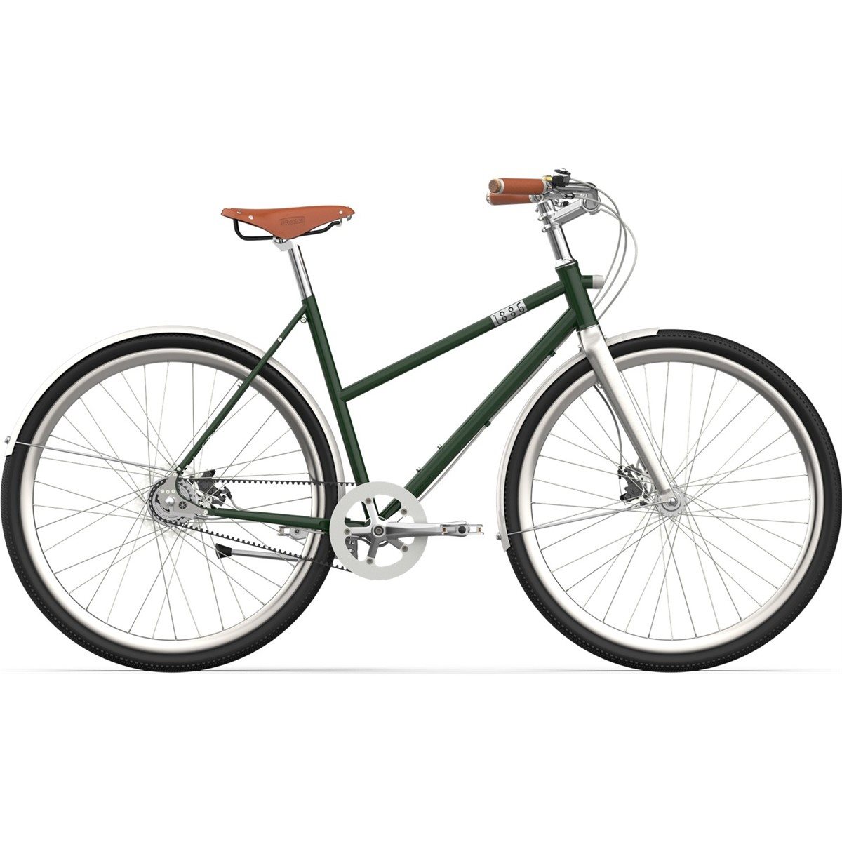 Cityhybrid 1886 Elegant Step-Through British Green 28"