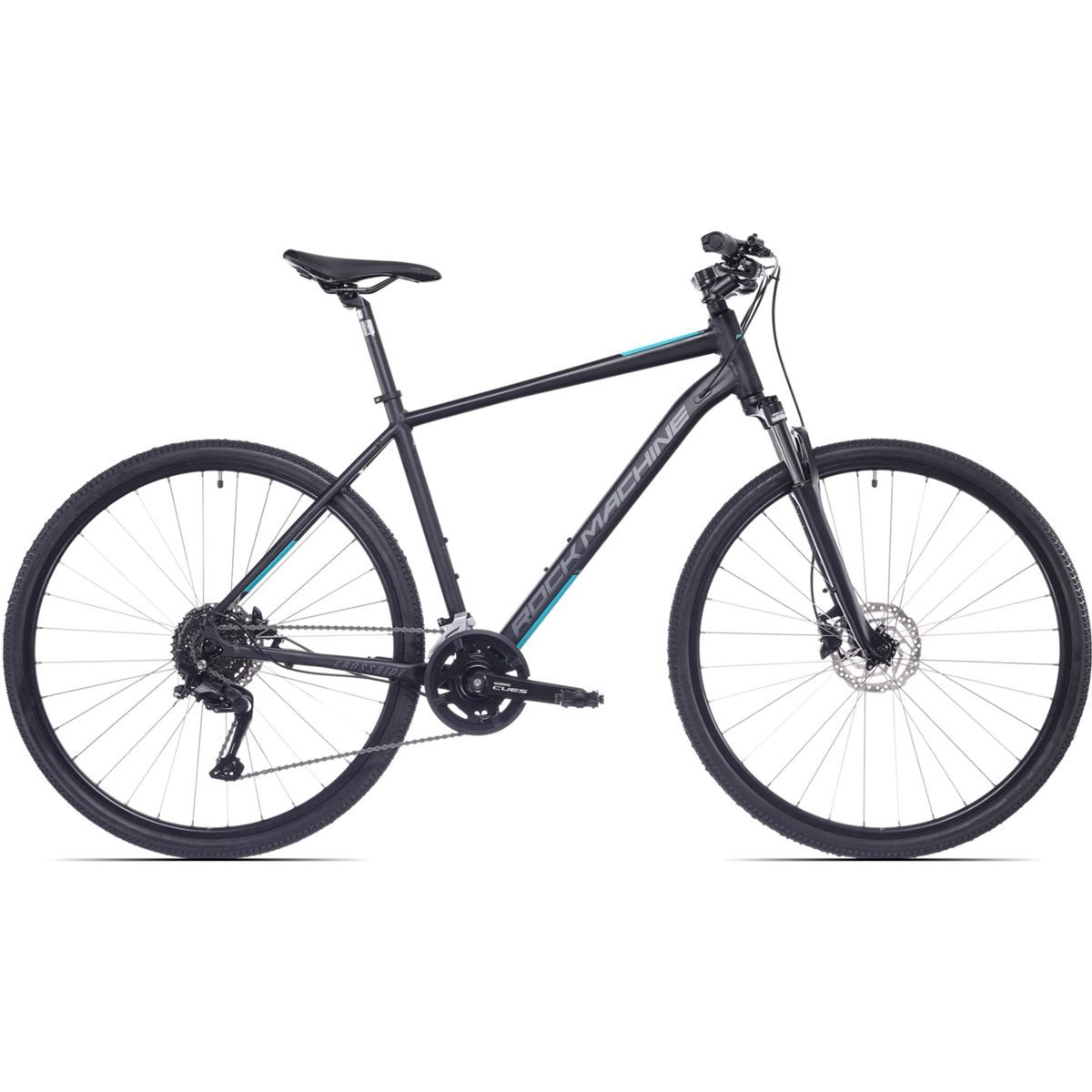 Cityhybrid Rock Machine Crossride 700 Matte Black/Grey/Petrol
