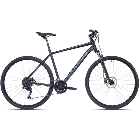 Cityhybrid Rock Machine Crossride 700 Matte Black/Grey/Petrol