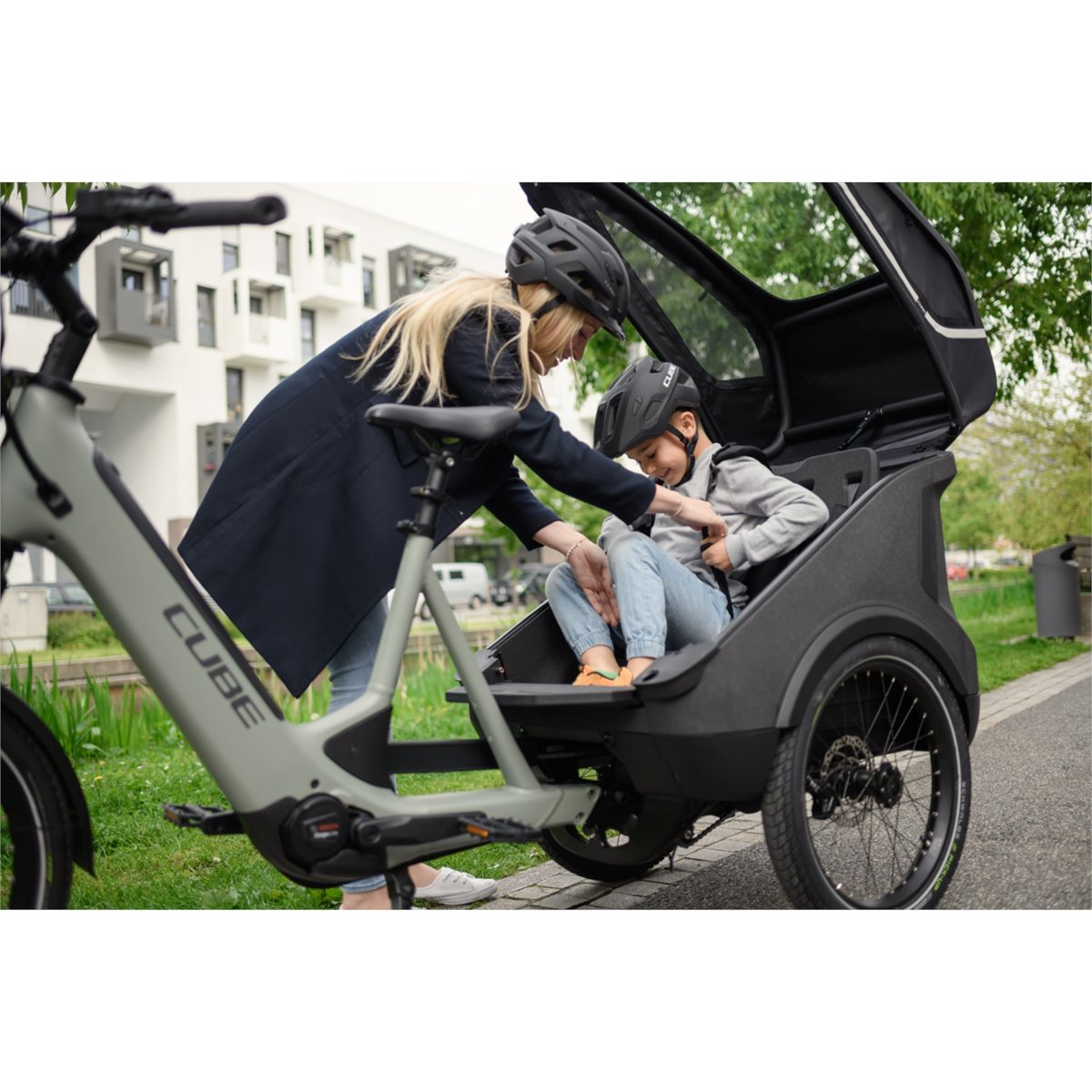 Cube Trehjulig Elcykel Trike Family Hybrid 1500Wh Swampgrey/Reflex