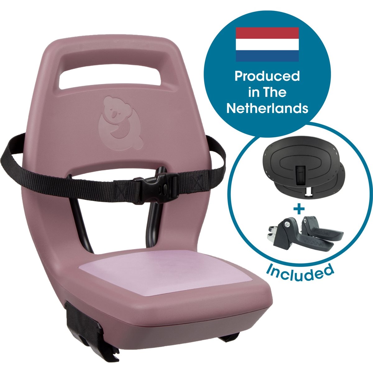 Cykelbarnstol Qibbel Junior 6+ Plum Rose