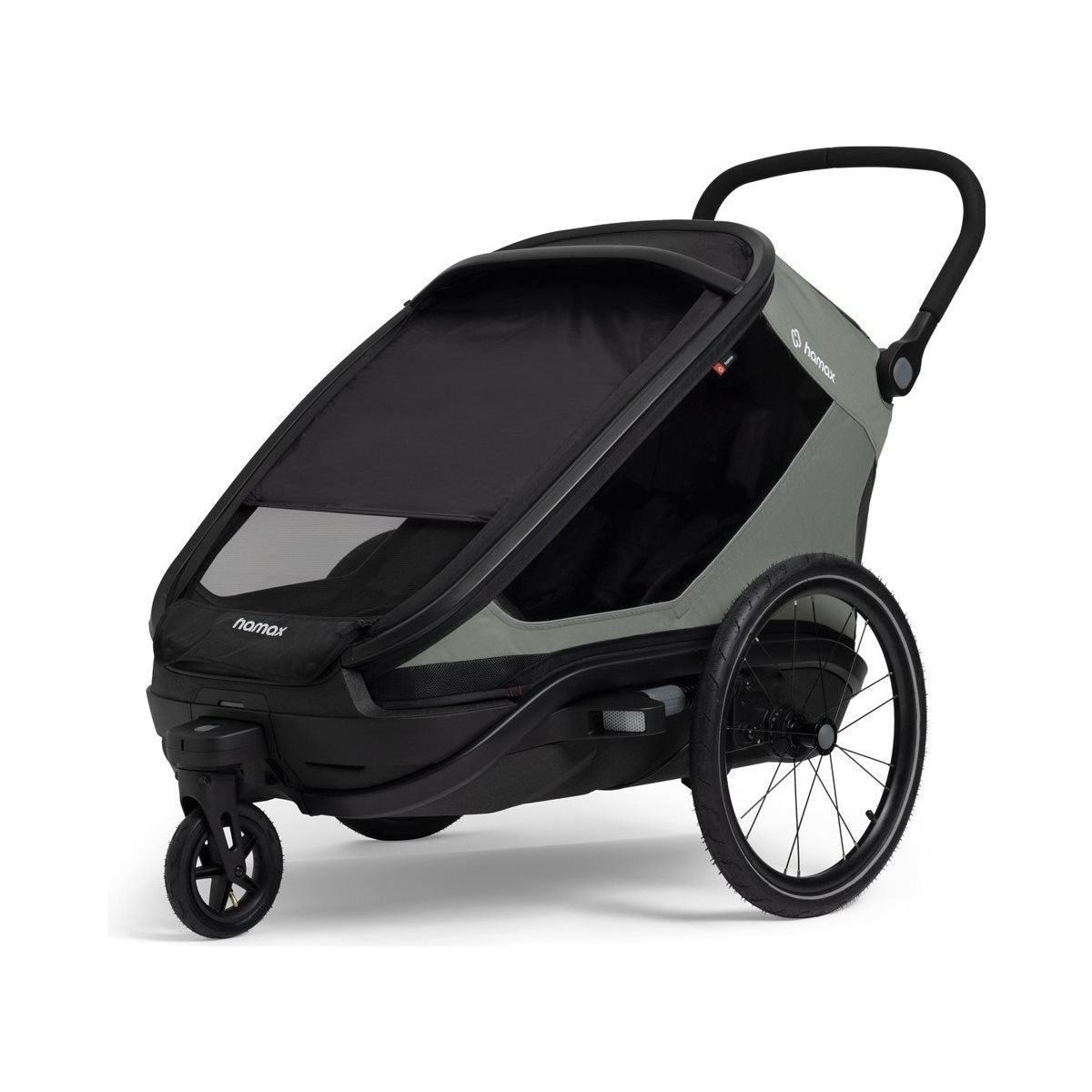 Cykelvagn barn Hamax Outback Next Double Bicycle Trailer Green/Black