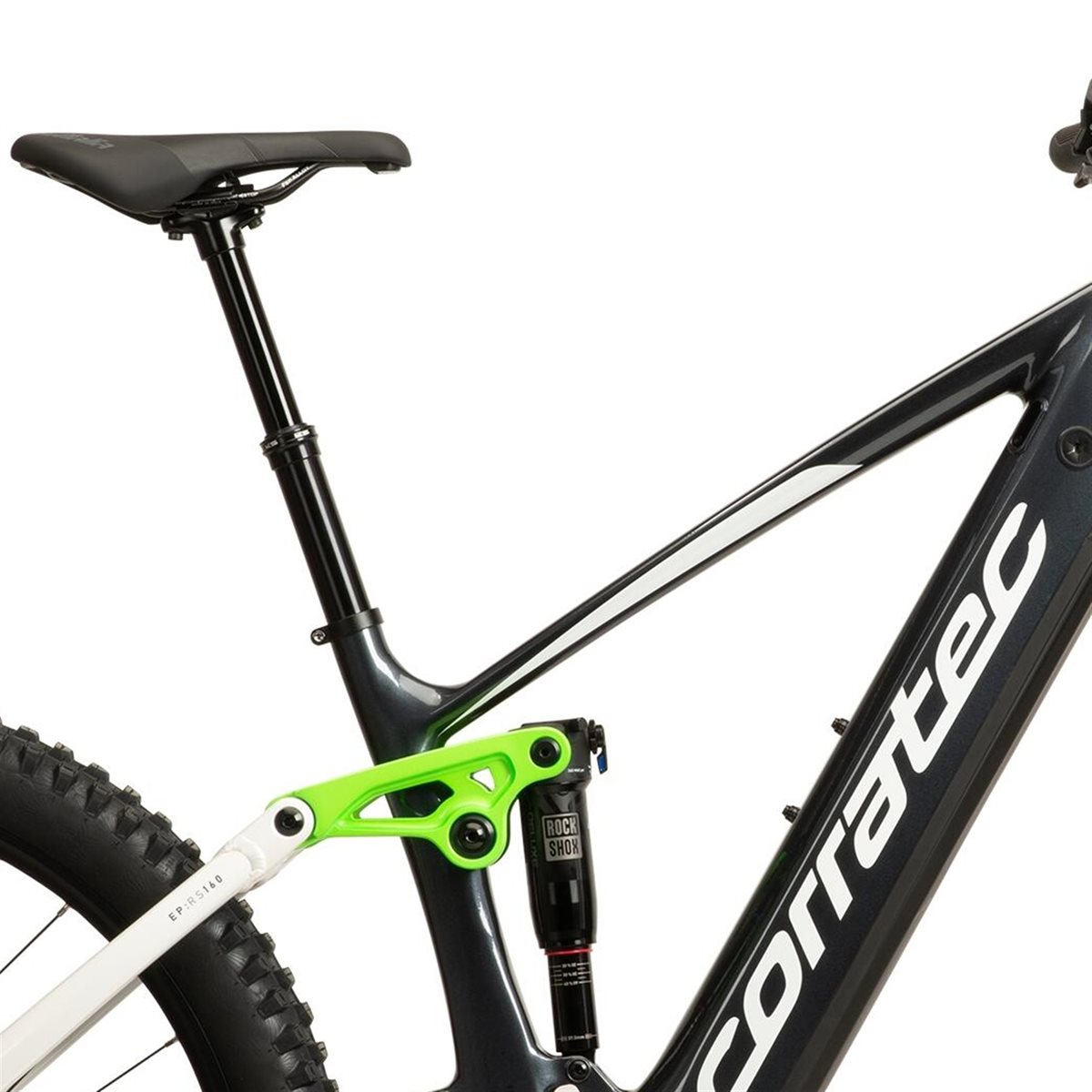 El MTB Corratec E-Power RS 160 Elite 600 Anthracite/White/Bright Green