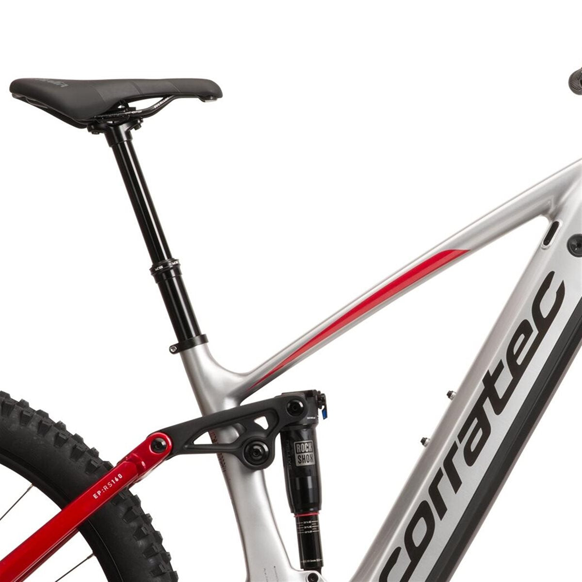 El MTB Corratec E-Power RS 160 Pro Silver/Red/Dark Grey