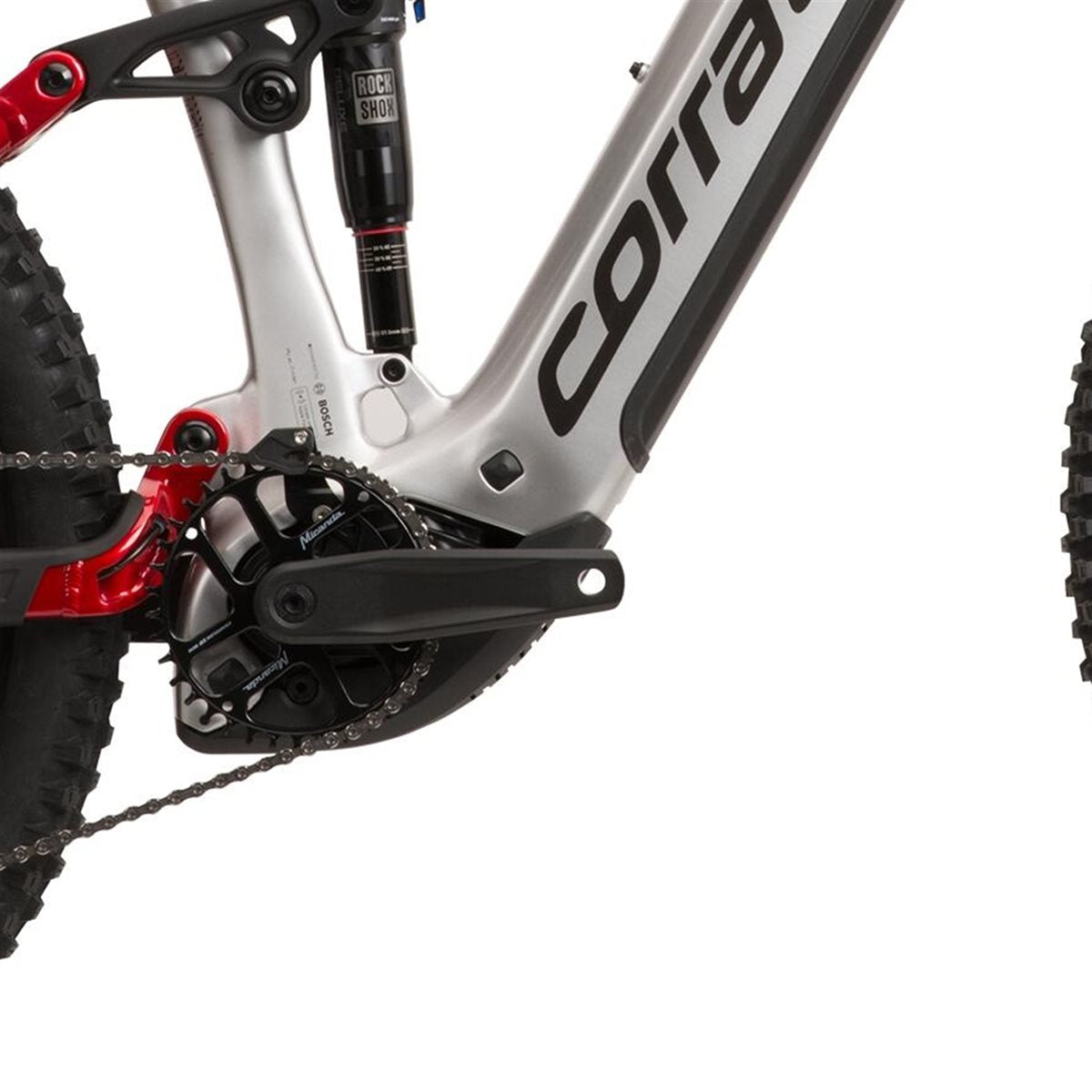 El MTB Corratec E-Power RS 160 Pro Silver/Red/Dark Grey
