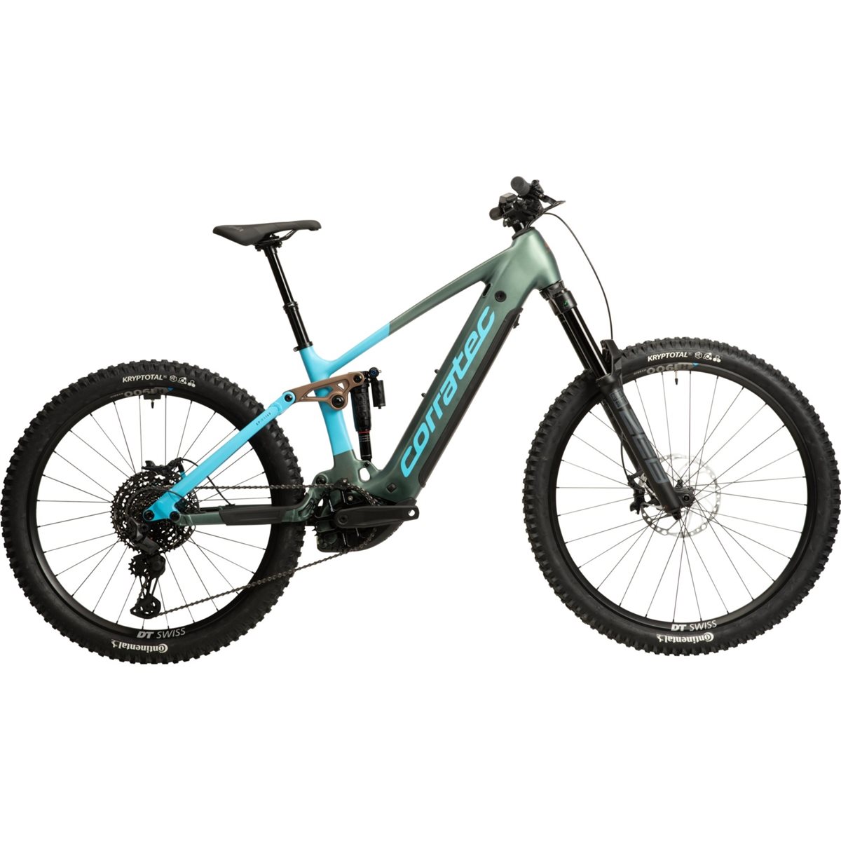 El MTB Corratec E-Power RS 160 Pro Team Dark Green/Light Blue/Bronze