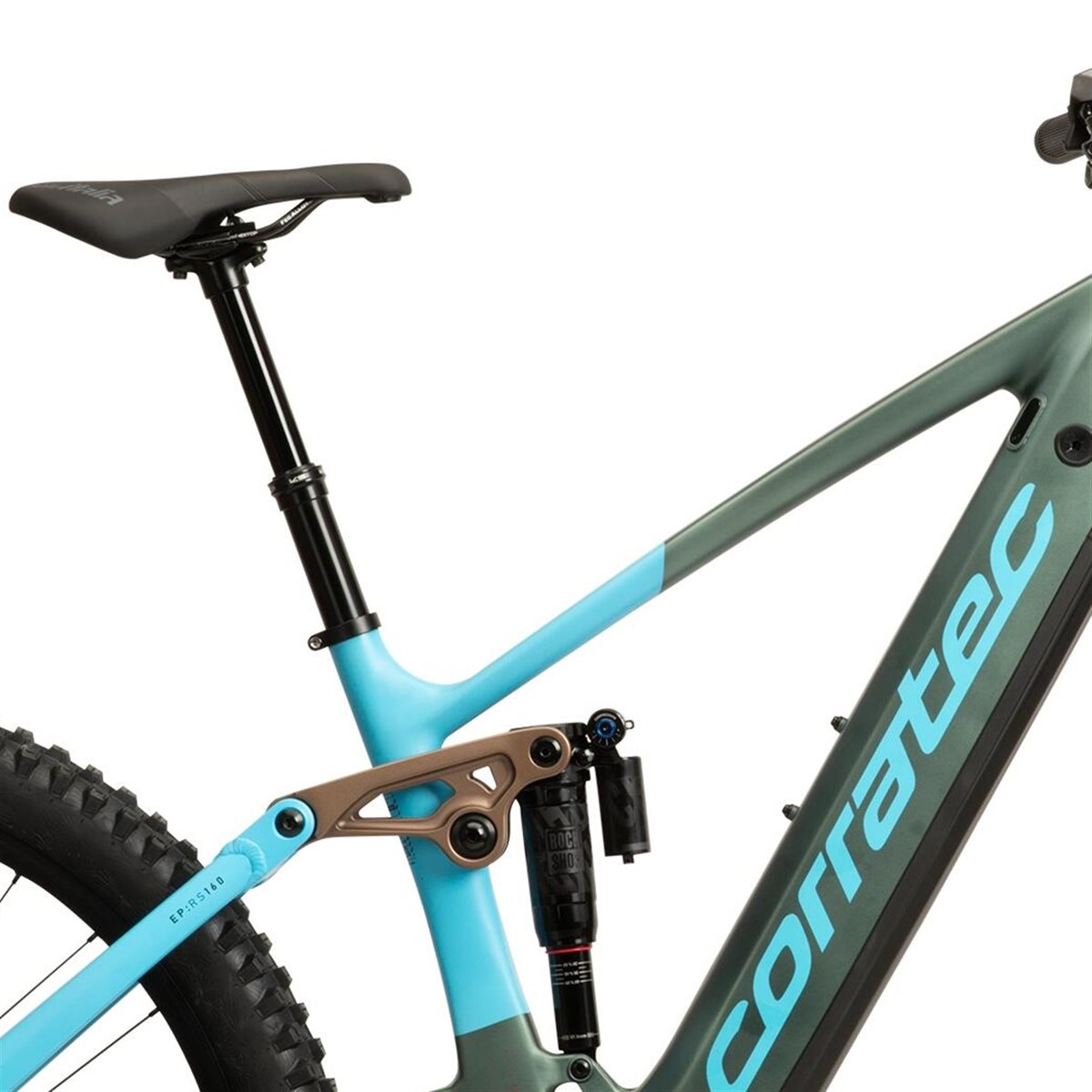 El MTB Corratec E-Power RS 160 Pro Team Dark Green/Light Blue/Bronze