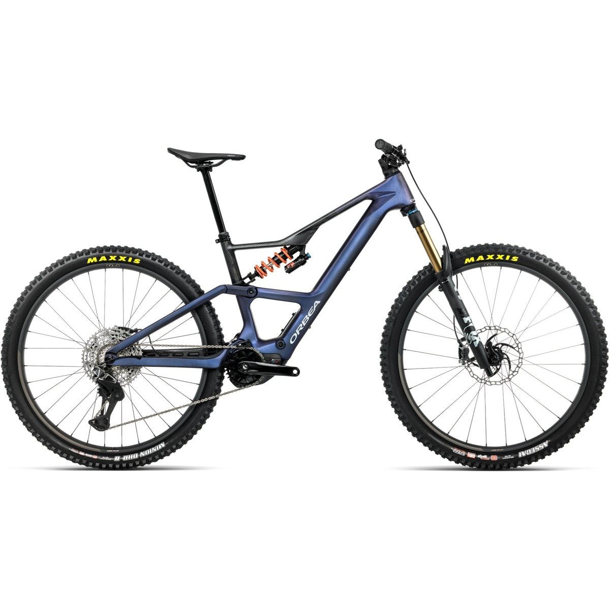 El MTB Orbea Rise LT M-Team 630W XTR Di2 Tanzanite Carbon View/Carbon Raw
